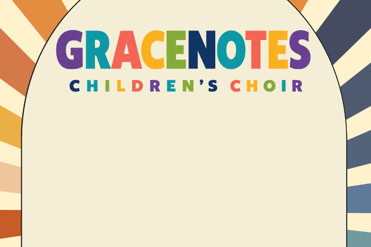 rainbow colors with Gracenotes Children's Choir text