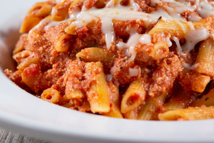 baked pasta in bowl